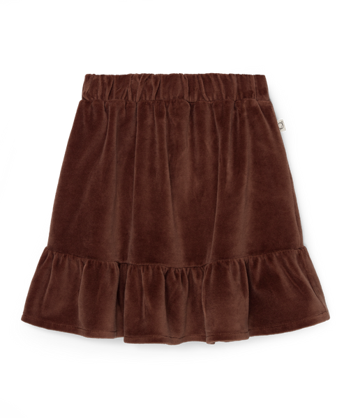 MY LITTLE COZMO ADRIANA VELOUR SKIRT BROWN