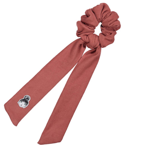 KNOT FELT SCARF SCRUNCHIE // ROSE