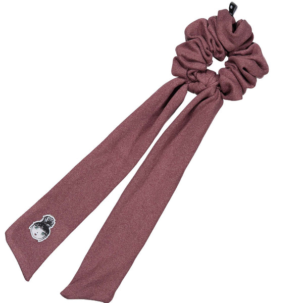 KNOT FELT SCARF SCRUNCHIE // PLUM