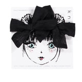 KNOT HAIRBANDS FLUTTER MINI BOW CLIP SET BLACK