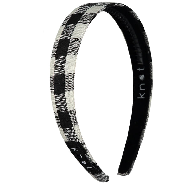 Knot Hairbands Gingham Headband Black Print