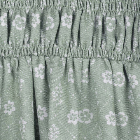 MIPOUNET FRILLED VIYELLA DRESS GREEN