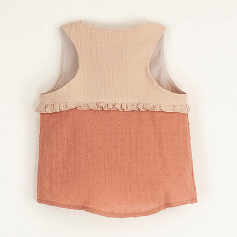 Popelin Coral Sleeveless Organic Shirt