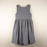 Popelin Greyish-blue organic dress with straps