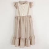 Popelin Organic Sand Dress With Baby-Style Collar