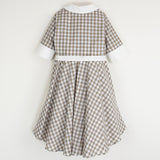 Popelin Gingham Cape-Style Dress