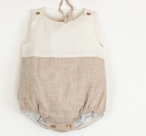 Popelin Sand Organic Romper Suit