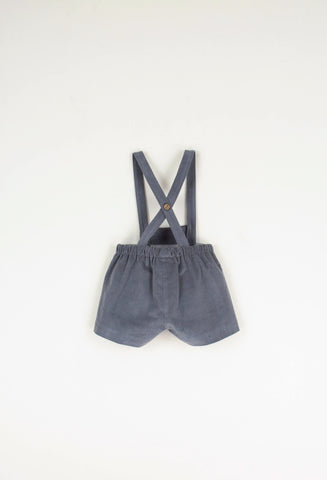 Popelin Grey dungarees with crossover straps