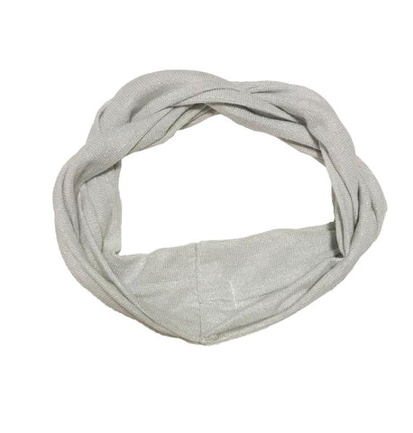 KNOT TWIST HEADWRAP METALLIC SILVER