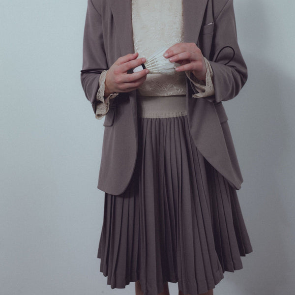 Unlabel Amaze Plise Skirt Taupe