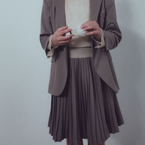 Unlabel Amaze Plise Skirt Taupe