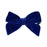 KNOT VELVET BOW CLIP // COBALT