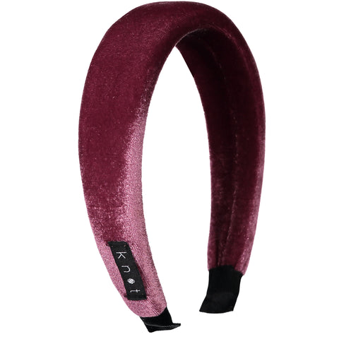 KNOT VELVET PUFF HEADBAND // BERRY