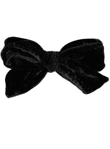 KNOT VELVET BOW CLIP Black