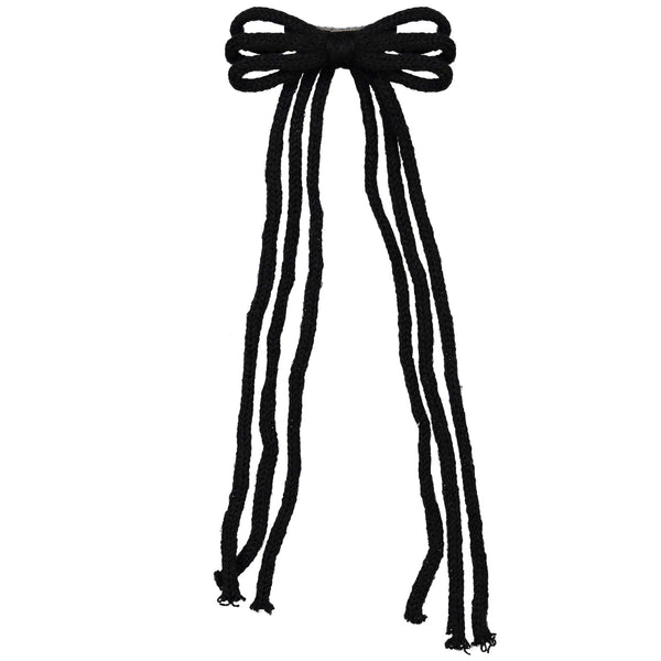 KNOT YARN BOW CLIP // BLACK