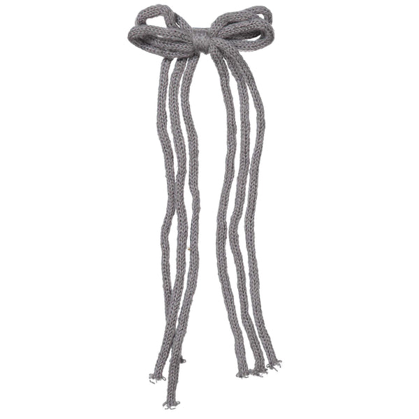 KNOT YARN BOW CLIP // GREY