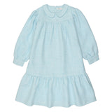 Coco Blanc Woven Peter Pan Dress Pale Blue