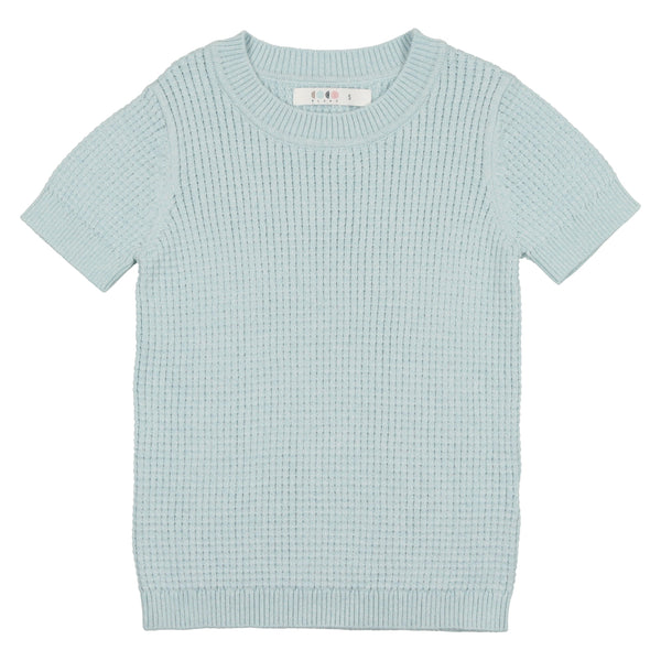 Coco Blanc Boys Crew Knit Sweater Pale Blue