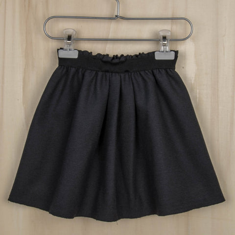 MINIMU CONCETTA-pleated skirt shiny fleece dark grey