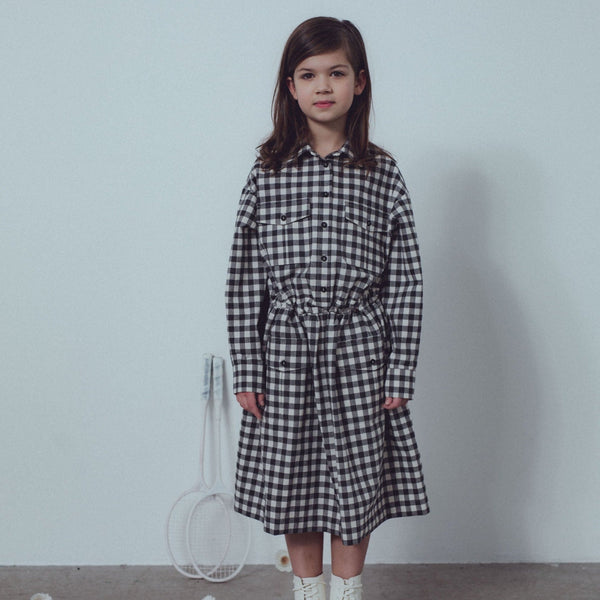 Unlabel Skill Dress W Pocket Milk/Black Check