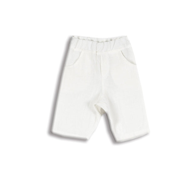 AMELIA RAY LINEN SHORTS WHITE - BABY ELAINE